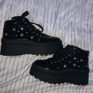 High Platform Authentic Leather Platform Shoes